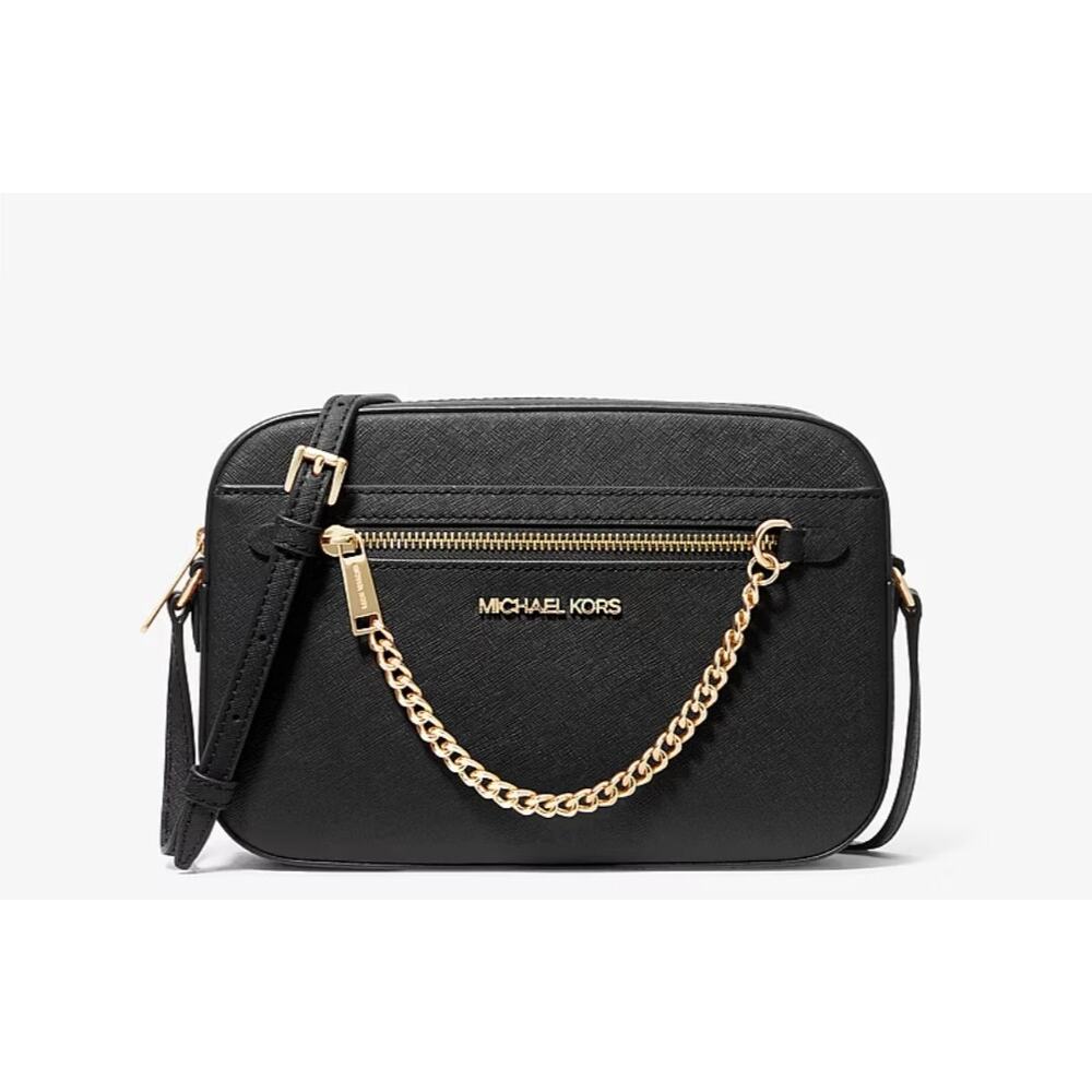 NWT Michael Kors Jet Set Large Saffiano Crossbody - Black